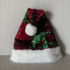 Wondershop Christmas Sequin Santa Hat - Green & Red, One Size